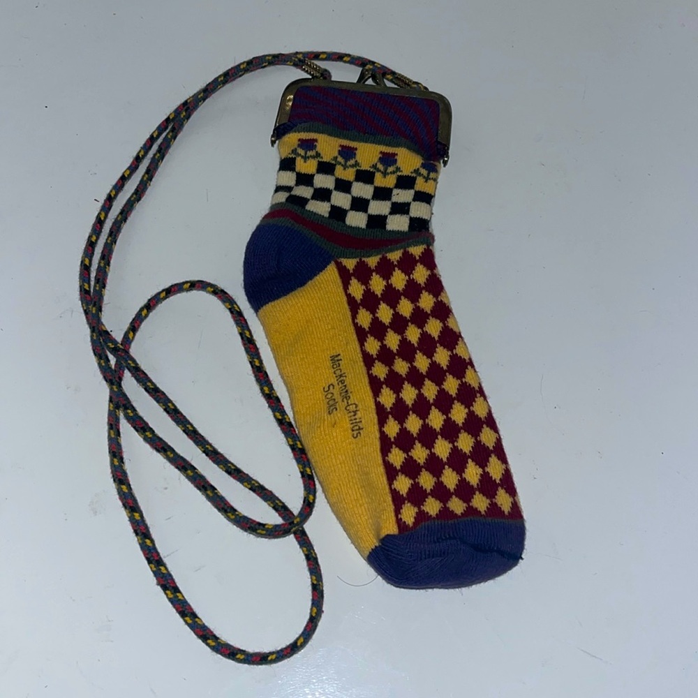 Mackenzie Childs snap close sock change purse